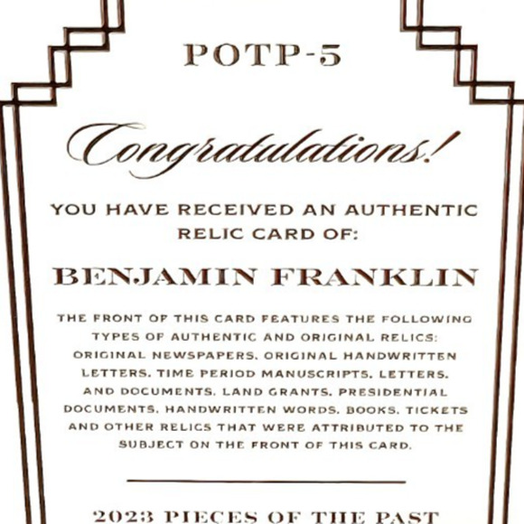 Authentic Handwriting Relic of Benjamin Franklin Inventor and Founding Father - Picture 3 of 4